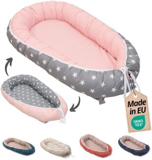 Ullenboom Babynest & Cocoon Rosa Grau 55 x 95 cm