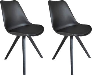 Homexperts 'KAJA' 2er Set Stuhl, Kunststoff - Polyethylen schwarz, B 48 x H 86 x T 56 cm