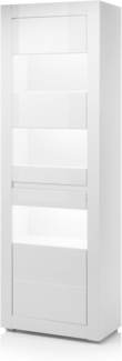 Furn. Design Stauraumvitrine Nobile (Vitrine in weiß, 2-türig, 66x198 cm) mit Soft-Close