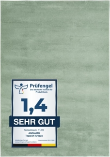 Andiamo Teppich Arezzo, rechteckig, Höhe: 16 mm, Uni Farben, weicher Flor, waschbar, ideal im Wohnzimmer & Schlafzimmer