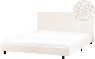 Wasserbett Bouclé ALBI 160 x 200 cm Cremeweiß
