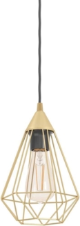 Eglo 43681 Hängeleuchte TARBES Stahl messing-gebürstet E27 1X40W H:130cm Ø17,5cm dimmbar