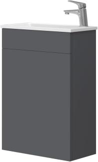 Waschbeckenunterschrank Amadeo Anthrazit 2 Teile, mit Waschbecken Vicco