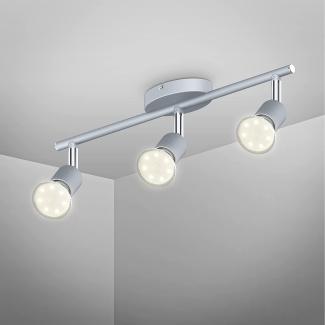 B.K.Licht Deckenleuchte Deckenspot 3x3W 750lm 3000K - 30-01-03-T, LED wechselbar, Titanfarbig Schwenkbar Drehbar GU10 Modern