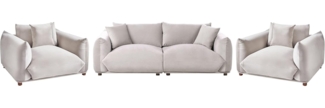 Sofa Set LUVOS Samtstoff Taupe 5-Sitzer