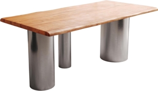 Esstisch Edge 200x100 Akazie Natur Troa Edelstahl gebürstet Live-Edge