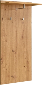 riess-ambiente Garderobenpaneel JUSTUS 140cm natur · Garderobenpaneel in Eichen-Optik mit Stauraum (Einzelartikel, 1 St), Flur · 2 Kleiderhaken · Kleiderstange · Regalbrett · Eingangsbereich