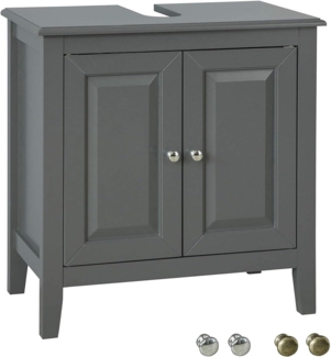 SoBuy FRG202-DG Waschbeckenunterschrank Badschrank Waschtisch Unterschrank dunkelgrau BHT ca: 60 x 62 x 30 cm
