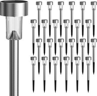 GIGALUMI Solarlampen für außen, Solarleuchten für Garten, 24 Stück, wasserdichte Solar Gartenleuchten für außen Garten, Balkon, Terrasse, Rasen, Wege (kaltweißen)