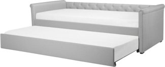 Tagesbett LIBOURNE 80 x 200 cm Stoff Hellgrau