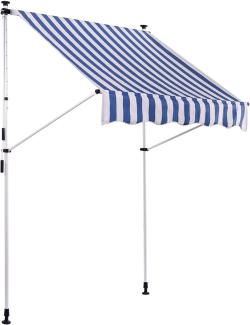 Klemmmarkise Westerly 150x120 cm, weiß/blau