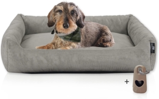 Rohrschneider Tierbett Hundebett Hundekorb Cordstoff, inkl. Gassibeutel