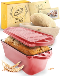 Krustenzauber Brotbackform Brotbackform Gusseisen Topf Brot Backen [inkl. Gärkorb]