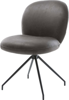 Drehstuhl Nube-Flex Mikrofaser Anthrazit Vintage Kreuzgestell konisch Schwarz 180° drehbar Taschenfederkern