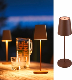 SLV VINOLINA TWO, Tischleuchte, Akku, IP65, 2200/2700/3000K, TOUCH, rost - Ambiente- Tisch- und Standleuchten