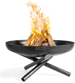 CookKing 'Indiana 80' Stahl Feuerschale, Massiver Rohstahl Schwarz, Ø 80x36 cm