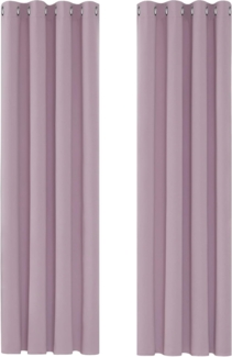 Deconovo Vorhang Blickdicht Verdunkelungsvorhang Kälteschutzvorhang Blickdicht, 229x117 cm(HöhexBreite), Hellpink, 2er Set