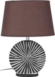 Tischlampe Nachttischlampe Braun, Keramikfuß in zweifarbigem, mattem Finish - 36 cm Hoch