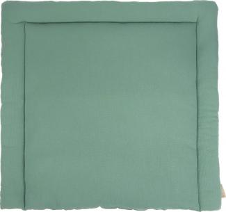 KraftKids Wickelauflage in Doppelkrepp Grün Jade, Wickelunterlage 78x78 cm (BxT), Wickelkissen