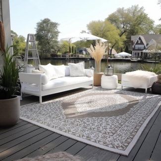 ELLE DECORATION Teppich Meekly Wendeteppich, rechteckig, Höhe: 5 mm, Flachgewebe, In-& Outdoor, Modern, beidseitig, Balkon, Wohnzimmer