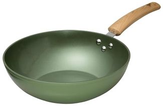 Just Vegan 'CeraVegan' Wokpfanne, Aluminium grün, Ø 28 cm