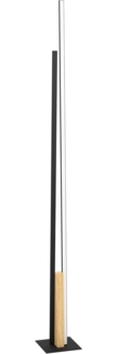 Eglo 900493 Stehleuchte PANAGRIA Alu, Stahl, Holz schwarz, braun LED 1X12,8W;1X11,2W 3000K L:8. 5cm B:7. 5cm H:146cm mit Fußtrittschalter