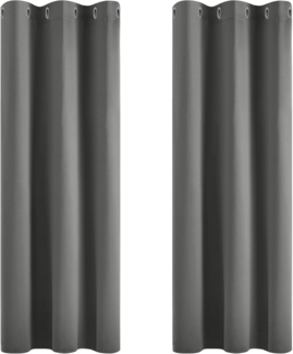 Deconovo Vorhänge Blickdicht Verdunkelunsgardine mit Ösen Thermovorhang Kälteschutz Thermogardine Hitzeschutz Dicke Thermovorhang, 138x107 cm(HöhexBreite) Hellgrau, 2er Set
