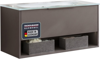 Fackelmann B.PARIS Badmöbel Set 2-teilig 90 cm breit, Grau, Glas weiß
