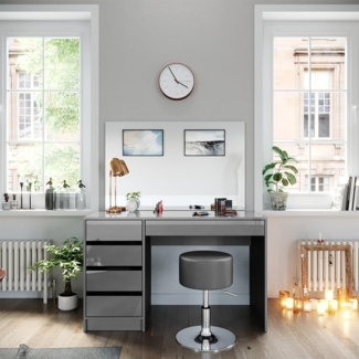 Schminktisch-Set Sherry Grau 120 cm mit Hocker Vicco