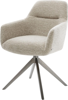 Drehstuhl Pejo-Flex Webstoff Soft Beige Kreuzgestell breit Graphit 360° drehbar Wippfunktion Taschenfederkern