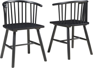Esszimmerstuhl Stami 2er Set Holz Schwarz [en. casa]