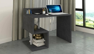 Dmora - Schreibtisch Silvio, linearer Schreibtisch mit Ablagefächern, Mehrzweck-Büroschreibtisch mit Platte, 100x50h93 cm, Schiefer
