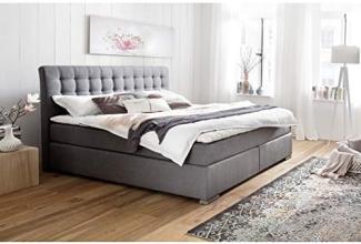 Boxspringbett Lenno - Stoffbezug Grau 180x200 cm H3