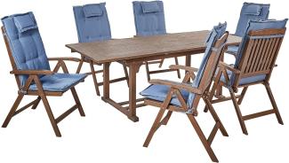 Gartentisch Set AMANTEA Holz Blau