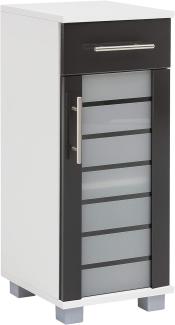 Schildmeyer Niko Seitenschrank 139160, weiß-anthrazit glanz, 30,3/32,6/75,3 cm