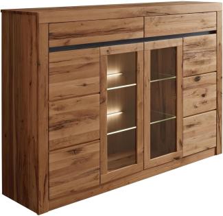 Massivmoebel24 Highboard (Highboard Wild-/Zerreiche 170 x 45 x 125 natur geölt MONTREUX #112)