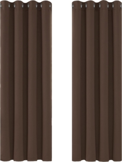 Deconovo Verdunkelungsvorhang Kälteschutz Gardinen Schlafzimmer Kälteschutzvorhang Blickdicht, 183x117 cm(HöhexBreite), Braun, 2er Set