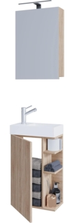 VCM Badmöbel Waschtisch Lumia 919008 Sonoma-Eiche H. 129 x B. 40 x T. 22 cm