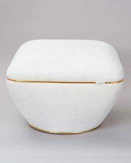 Qiyano Hocker Moderner Sitzpouf Teddy Weiß, Langlebig (1 St)