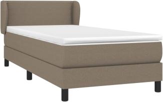 vidaXL Boxspringbett mit Matratze Taupe 90x190 cm Stoff 3126129
