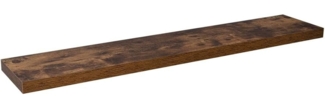 Velano - Bücherregal Wand - Wandregal 118x23.5 cm - Regal Wand - Schweberegal - Hängeregal - Regalbrett - Verbranntes Holz - Küchenregal - Bücherregal Kinder - Deko Wohnzimmer - Gewürzregal Wand