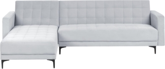 Modul Eckschlafsofa ABERDEEN Samtstoff Hellgrau 4-Sitzer rechtsseitig
