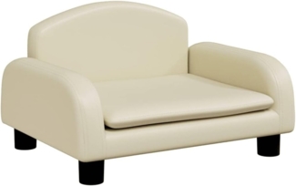 vidaXL Kindersofa Creme 50x40x30 cm Kunstleder 3196375