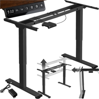 Tischgestell Melville höhenverstellbar 110-168 x 60 x 70-119cm - schwarz