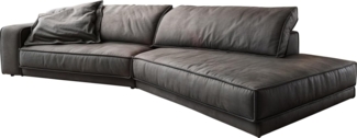 Big-Sofa Snoosh 400x150 cm Mikrofaser Schwarz Vintage Recamiere rechts
