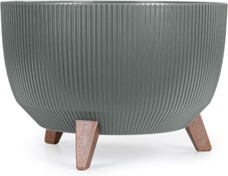 KONZEPT Blumentopf mit Füßen – großer Blumenkübel aus Kunststoff, runde Pflanzschale, 40 oder 47cm, modern & wetterfest, für Innen und Außen