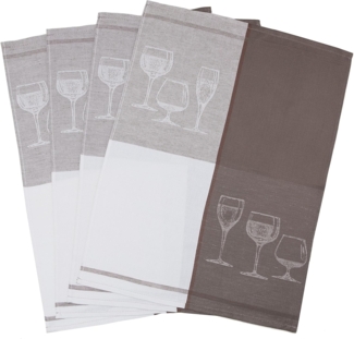 ZOLLNER Geschirrtuch, (Spar-Set, 4-tlg), 50x70 cm, 50% Baumwolle, 50% Leinen, vom Hotelwäschespezialisten