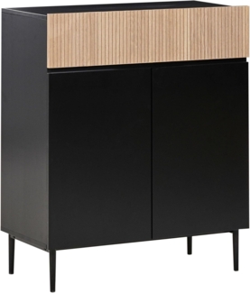 Sideboard mit 2 Türen BLYTHE Naturfarbene Esche Schwarz