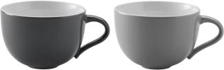 Stelton Emma Tasse Grey, 2er Set, Kaffeetasse, Becher, Steinzeug glasiert, Grau, 350 ml, x-208-1