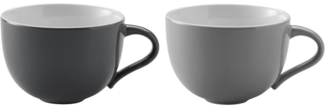 Stelton Emma Tasse Grey, 2er Set, Kaffeetasse, Becher, Steinzeug glasiert, Grau, 350 ml, x-208-1